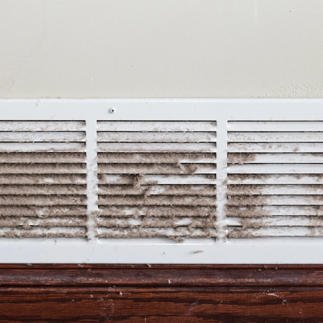 Heavy dust and lint buildup on a home return air vent in Hopkins, SC Heavy dust and lint buildup on a home return air vent in Hopkins, SC